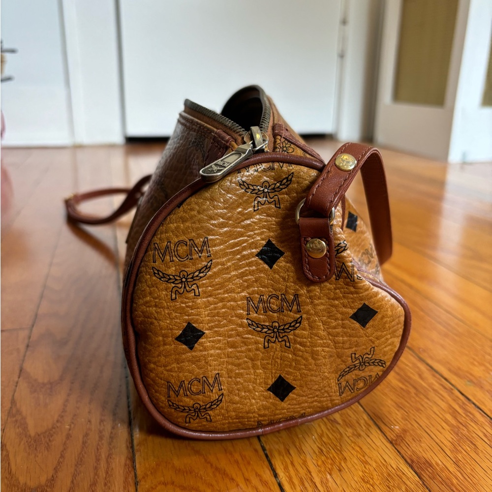 An original MCM vintage barrel bag